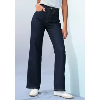 LASCANA Weite Jeans mit hohem Bund und 5-Pocket-Style, Wide-Leg Jeans, blau