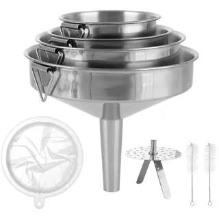 ASelected Edelstahl Trichter Set 5 Stück Weiß