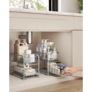 Küchenorganizer-Set, stapelbarer, Silber - Silber