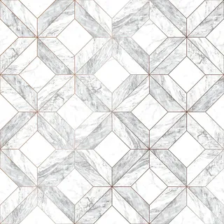 Contour Vliestapete Marble Marquetry White Rose Gold 10,05 x 0,52 m