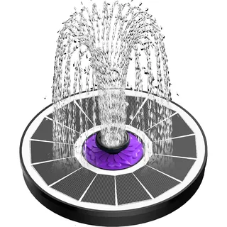 SZMP Solar Springbrunnen für außen 3.5W, Runden Solarbrunnen Teichpumpe Solar mit 8 Düse & 4 Fixer, Solar Wasserpumpe Solar schwimmender Fontäne Pumpe für Garten, Vogel-Bad, Teich, Fisch-Behälter