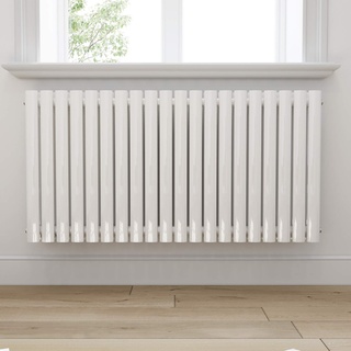 SONNI Design Heizkörper Röhren 600x1180mm Doppellagig Badezimmer/Wohnraum Seitenanschluss Weiß Badheizkörper Radiator