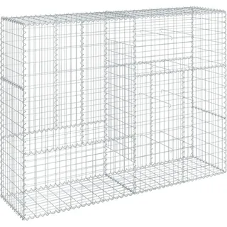vidaXL Gabione mit Deckel 200x50x150 cm Verzinktes Eisen - Silber