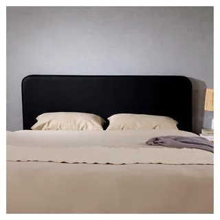 Gepolstertes Kopfteil Riven mit Wandbefestigung in Schwarz - Bettkopfteil 140 cm, Kopfende für Boxspringbett - Schwarz