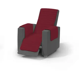 Elegant Gesteppte Recliner-Decke, 100% Mikrofaser, Bordeaux/Dunkel Grau