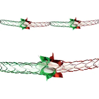 Weihnachtsfolie Decken Dekorationen 2 Ton Grün / Rot - 15cm x 2,7M Girlande