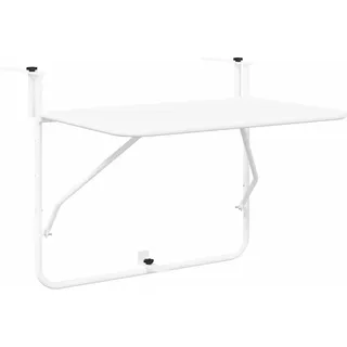 Hängender Balkontisch Weiß 60 x 39 x 65 cm Stahl - Weiß
