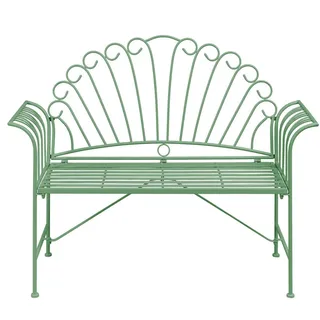 Beliani Gartenbank Grün Cavinia , Metall , 125x97x46 cm , Gartenmöbel, Gartenbänke