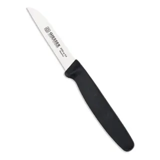 Giesser Gemüsemesser, 8 cm Klinge, Zum Schneiden, Putzen und Schälen von Gemüse, Obst oder Salaten, Farbe: schwarz