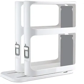 Merkts Gewürzregal-Organizer, drehbares und ausziehbares Regal für Gewürze, Kosmetika und Medikamente, 2-lagig, Platzsparend, Weiß, 13*28*27CM, für Küche und Bad
