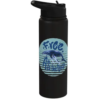 Wale im Ozean Schützt unser Meer Sauber halten kein Plastik Stainless Steel Insulated Water Bottle