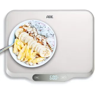 ADE Extra große Küchenwaage digital bis 15kg | Küchenwaage große Wiegefläche 26x31 cm | perfekt als Kuchenwaage, Paketwaage, Fleischwaage