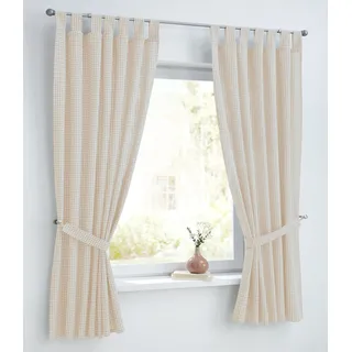 Kutti Vorhang »Cottage Vorhang« Schlaufen 1 Stk. tlg. Gardine kariert, Baumwolle, 1 Stk, beige