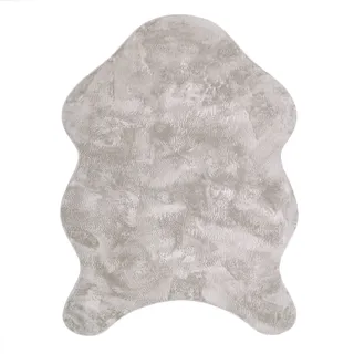Paco Home Fellteppich »Pelt 640« fellförmig 16 mm Höhe Kunstfell, Uni Farben, sehr weicher Flor, grau