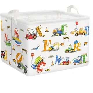 Clastyle Alphabet Kinder Wäschekorb Baby Spielzeug Aufbewahrungsbox | Faltbarer, Wasserdicht, Tragkraft 25 kg, für Kinderzimmer Badezimmer Schlafzimmer, für Bücher Spielzeug Kleidung