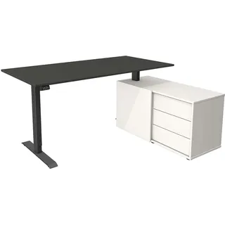 Kerkmann Schreibtisch Sitz- /Stehtisch Move 1 anthrazit mit Sideboard anthrazit