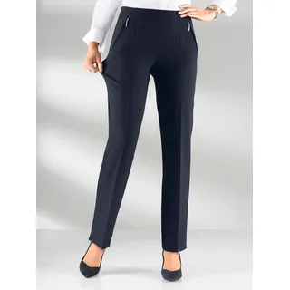 Schlupfhose ADELINA, Damen, Gr. 255, Extrakurzgrößen, blau (marine), 88% Polyester, 12% Elasthan, unifarben, lang, Hosen Schlupfhose