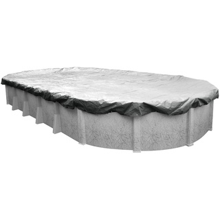 Robelle 552141-4-ROB Poolabdeckung für Winter, Dura-Guard Silber, 6,4 x 12,5 m oberirdische Pools