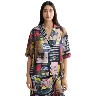 Scotch & Soda Printed Fluid Kurzarmhemd - Art Dept Collage Multicolor - 34