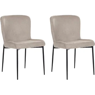 Beliani Esszimmerstuhl 2er Set Polyester beige