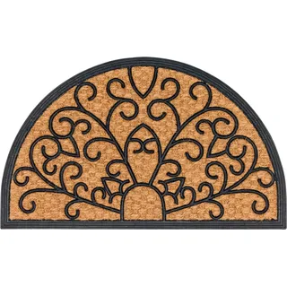 Astra Fußmatte Coco Deluxe Light 45 cm x 75 cm Relief halbrund