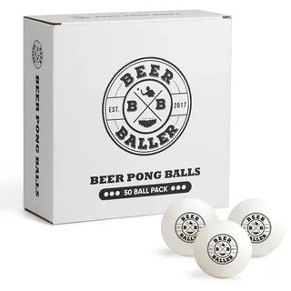 BeerBaller® Beer Pong Bälle - 50 Hochwertige Beerpong Bälle | Offizielle Wettkampfqualität der Beerpong Bundesliga | Perfekt für das Partyspiel Bier Pong | tischtennisbälle | Bierpong Tische