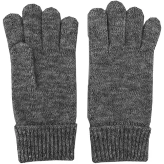 Strickhandschuhe MAXIMO, Mädchen, Gr. 4/5, grau (carbon, meliert), Strick, Materialmix, meliert, unifarben, Handschuhe Strickhandschuhe, Fingerhandschuhe, extra lange Strickbündchen, unifarben