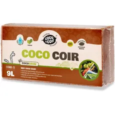 Coco&Coir 650g (9L) Kokoserde | Blumenerde aus Kokosfaser | Kokostorf | Kokoseinstreu Bodengrund für Reptilien | 100% natürlich | Terrariensubstrat aus Kokoserde | Kokoshumus