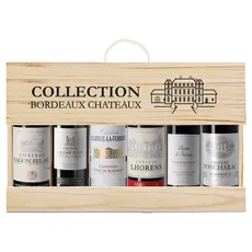 Collection Bordeaux - Geschenkset mit 6 Rotweinen aus Bordeaux in einer Geschenkverpackung aus Holz (6 x 0,375l)