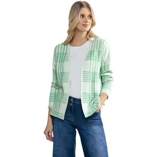 Cecil Damen B253758 Strickjacke Kariert, Celery Green Melange, XL