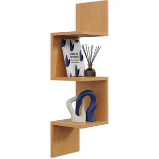 Eckregal Erle – praktisches Hängeregal für Bücher und Dekoration, stabile Wand-Eckablage für Wohnzimmer, Küche und Büro