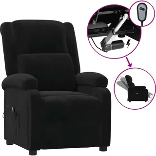 vidaXL Relaxsessel Elektrisch Schwarz Samt - Schwarz