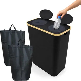Relaxdays Pfandflaschen Sammelbehälter 170 l Schwarz