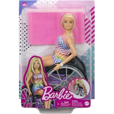 Bild Barbie Fashionistas Barbie im Rollstuhl Jumpsuit im Regenbogen-Design (HJT13)