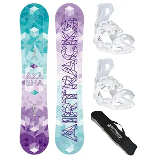 Airtracks Damen Snowboard Set - Akasha Lady Board + Master W FASTEC™ Bindung + Tasche / 144 147 150 153 cm