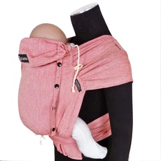 Didymos DidyKlick 4u Babytrage - Halfbuckle Tragehilfe Chili - für Babys und Kleinkinder von 3,5kg bis 20kg - ergonomische Sitzhaltung - Bauchtrage - Hüfttrage - Rückentrage