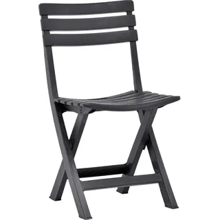 vidaXL Klappstühle, 2 Stück, Kunststoff, Anthrazit - Grau