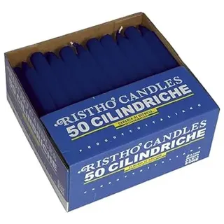 Set mit 50 Stumpenkerzen Durchmesser 2,2 cm Höhe 21 cm - Brenndauer 8 Stunden - Farbe Blau