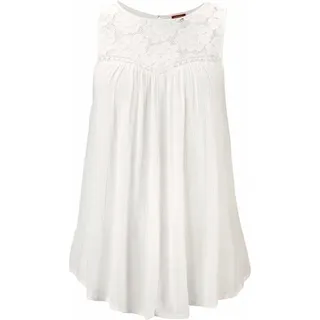 Buffalo Crepebluse mit Spitzeneinsatz, Blusentop, Boho-Style, beige