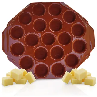 Provolonera Provolera Schmelzkäse aus Terrakotta, 19 Mulden, Grill, Mikrowelle, Käse und Schnecken. Zum Grillen, BBQ, zum Essen oder Abendessen. Provoleta Provolera