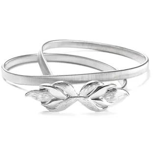 Taillengürtel LASCANA "Schmuckgürtel", Damen, Gr. M, silber (silberfarben), Metall, glänzend, unifarben, Gürtel Taillengürtel, elastischer Gürtel für Kleid & Overall, Bauchgürtel