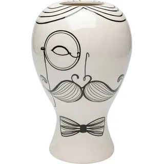 Kare Design Vase Favola Men, schwarz/weiß, Blumenvase, Dekorationsvase, Gefäß für Blumen, Tischvase, 30cm