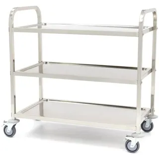 MAXIMA Gastro Servierwagen Edelstahl - 3 Regale