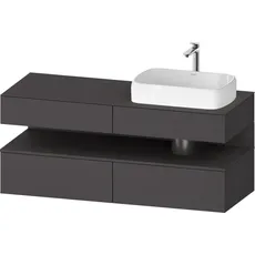 Duravit Qatego Konsolenwaschtischunterbau, 2 Auszüge, 2 Schubkästen, Ausschnitt rechts, 1400x550x600mm, Nische Graphit Matt, QA4766049, Farbe: Graphit matt