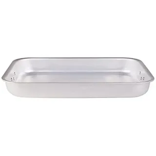 Pentole Agnelli Bräter, eckig, mit 2 Griffen, Aluminium, Dicke: 5 mm, Silber 35 cm Silber/schwarz