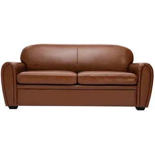 Schlafsofa aus braunem Leder 3-Sitzer CLUB