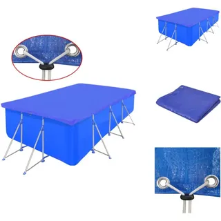 vidaXL Poolabdeckung PE Rechteckig 90 g/qm 400x207 cm - Poolabdeckungen & -unterlagen - Blau