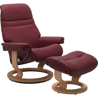 Fußhocker STRESSLESS "Sunrise", rot (bordeaux batick), B:57cm H:39cm T:40cm, Leder BATICK: BATICK ist ein leicht korrigiertes, durchgefärbtes und genarbtes Möbelleder, bei dem die meisten Unebenheiten und Spuren in der Regel entfernt wurden.;Leder PALOMA: PALOMA ist ein durchgefärbtes Semianilin-Möbelleder mit natürlicher Narbung.;ROHLEDER Stoff Q2 FARON: Ein fester zuverlässiger Bouclé mit einem strukturierten Aussehen und einer komfortablen Oberfläche (100% Polyester im Flor, Grundgewebe: 50% Polyester,