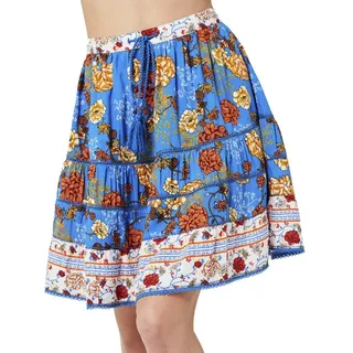 Superdry Vintage Embellished Mini Rock - Blue Floral - L