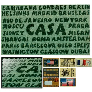 LucaHome Fußmatte aus natürlicher Kokosnuss, 70 x 40 cm, mit Rutschfester Unterseite, lustige Kokosmatte, Kapitalhaus, saugfähige Fußmatte für den Eingangsbereich, ideal für Außentür oder Flur